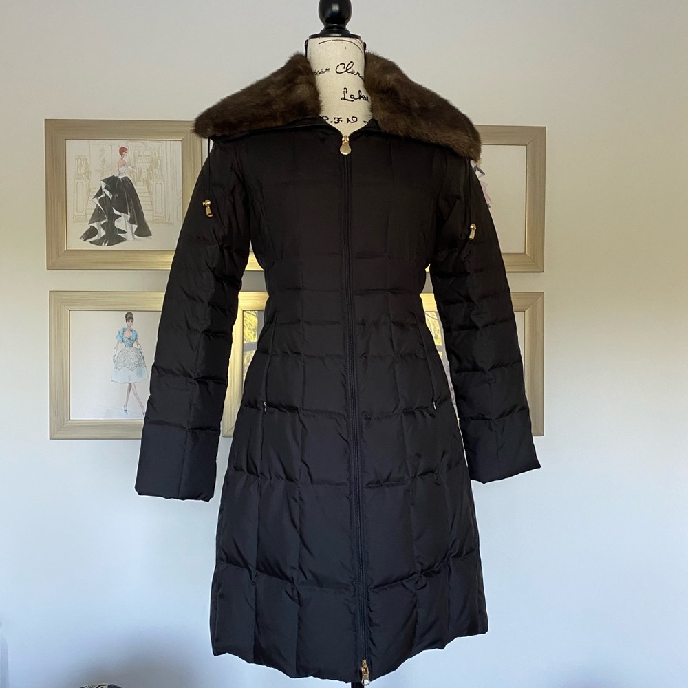 ✨FLASH SALE!!!✨Laundry✨CHIC PLUSH BUBBLE BLACK COAT W/ LUXURY FAUX FUR COLLAR